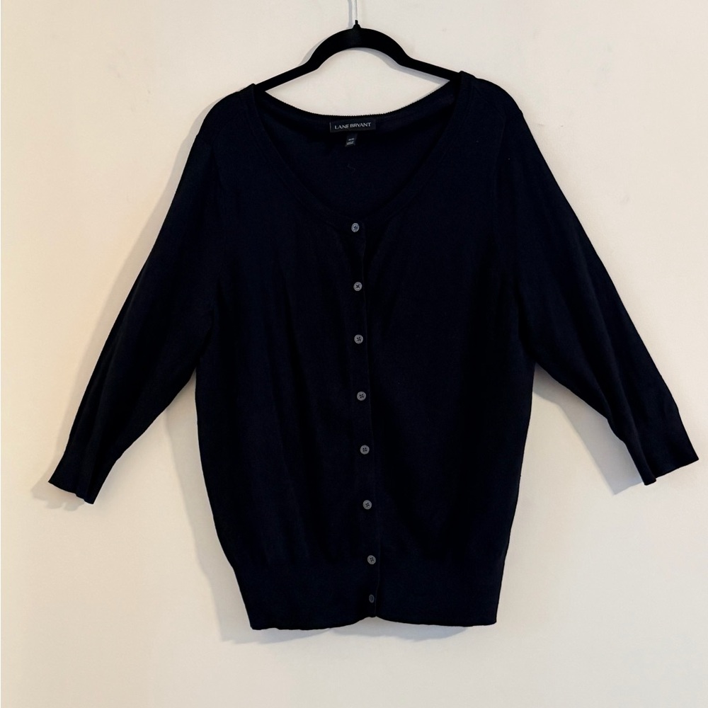 Lane Bryant Elegant Black Button-Up Cardigan Size 14/16